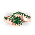 thumbnail image 2 of 0.45 ct Brilliant Round Cut Emerald 14K Rose Gold Solitaire with Accents Engagement Bridal Wedding Ring Band Set size 4.75, 2 of 7