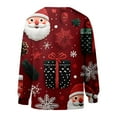 thumbnail image 5 of Essentials Women Christmas Cardigan Festive With Santa Reindeer Knitted Sweater Print Long Sleeve Xmas Sweater Coat for Fall and Winter, 5 of 5