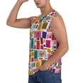 thumbnail image 3 of Goofa Cute Doodles Printed Men's Sleeveless T-Shirt - Athletic Gym Workout Tank Top for Men - Moisture-Wicking, UPF 30+ Quick-Dry Muscle Tee-, 3 of 8