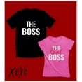 thumbnail image 3 of The Boss & The Real Boss Funny Matching T-Shirts - Perfect for Husband & Wife - Great Gift for Couples - Anniversary, Valentine's Day, Christmas Gifts - Black Small / Women Pink Large, 3 of 7