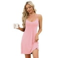 thumbnail image 3 of Sleeveless Nightgowns for Women O Neck Camisole Chemise Nightgown Adjustable Spaghetti Strap Racerback Sleep Dress Sexy Sleepwear Dress for Women, S-XXL, 3 of 12