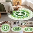 thumbnail image 5 of Round Rug 5Ft Washable Non-Slip, St. Patrick's Day Circle Area Rugs for Living Room Bedroom, Lucky Shamrock Wreath Lips Green Stripes Indoor Floor Mats Carpet Runner for Home Decor Aesthetic, 5 of 8