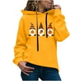 thumbnail image 2 of Jinhomg Christmas Hooded Pullover for Women Cute Funny Gnome Graphic Holiday Sweatshirt Fall Plus Size Long Sleeve Thin Hoodies with Kangaroo Pocket Yellow S, 2 of 3
