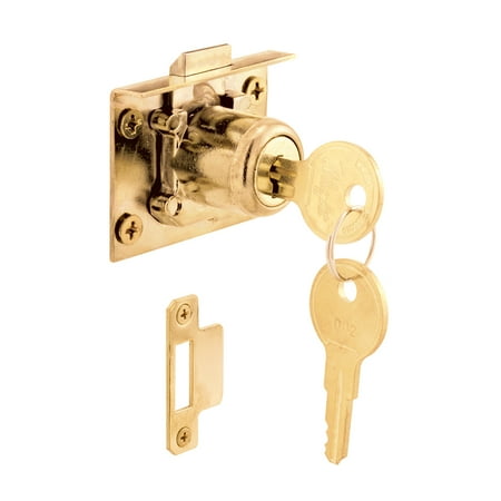 Prime-Line Solid Brass, Drawer and Cabinet Door Spring Latch Lock