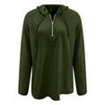 thumbnail image 3 of Quarter Zip Pullover Women 2025 Fall Winter Long Sleeve Plain Hoodie Hooded Sweatshirt Pullover Tops, 3 of 6
