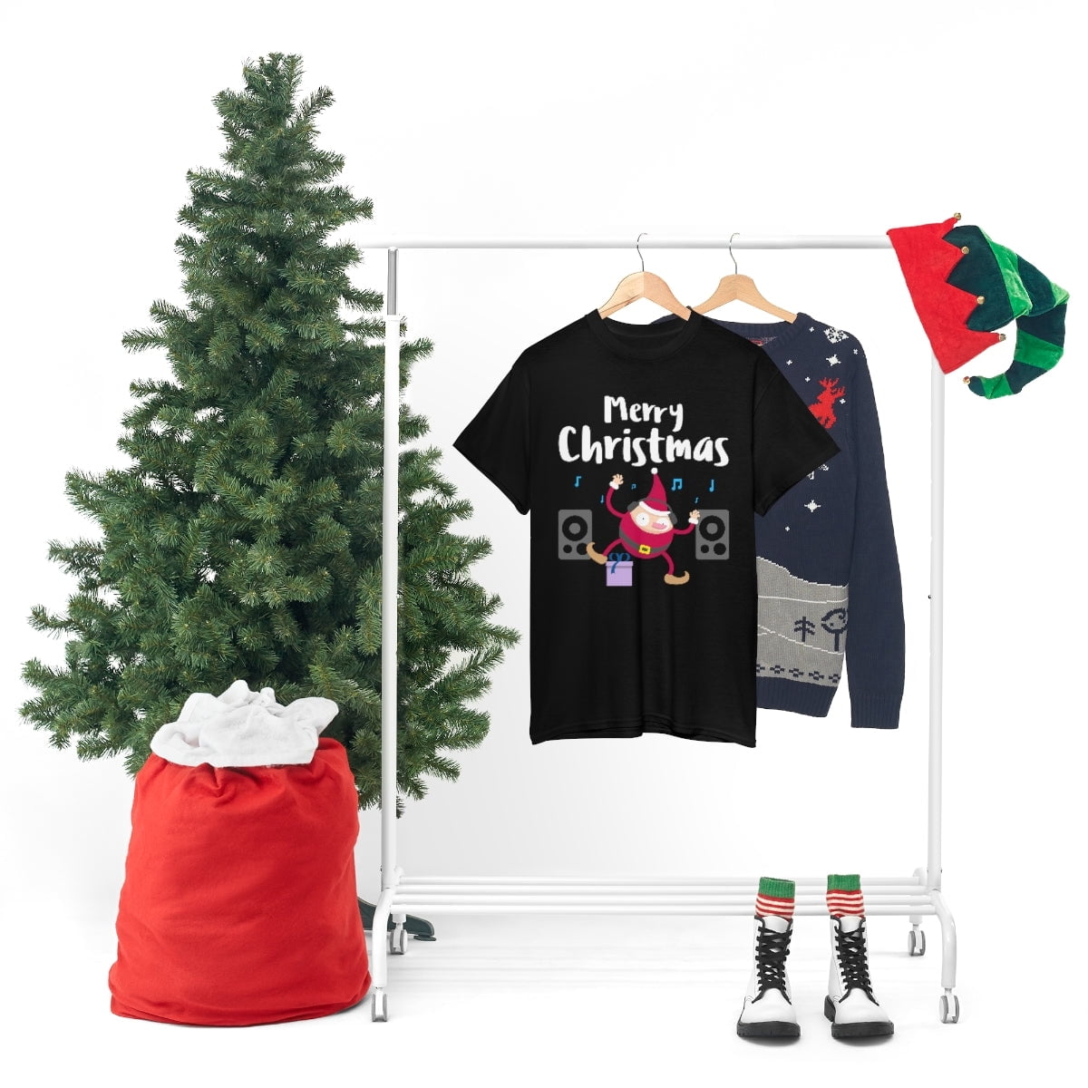 Funny DJ Elf Christmas Pajamas Christmas Clothes Womens Plus Size Christmas Tops for Women Plus Size
