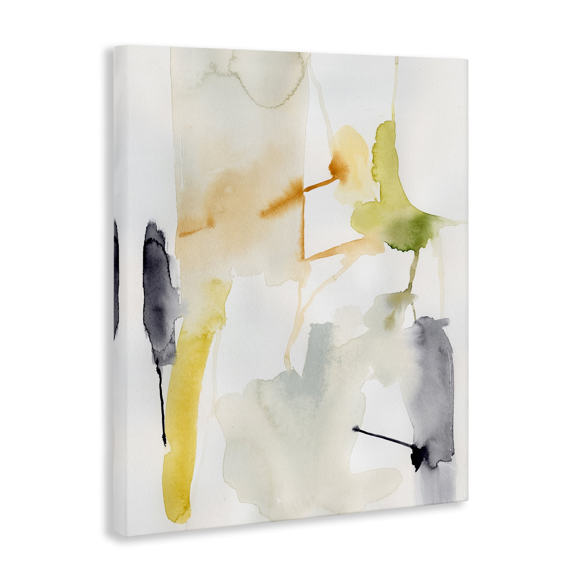 Stupell Industries Soft Watercolor Splashes Abstract Painting Wrapped Canvas Art Print Wall Art, 36 x 48