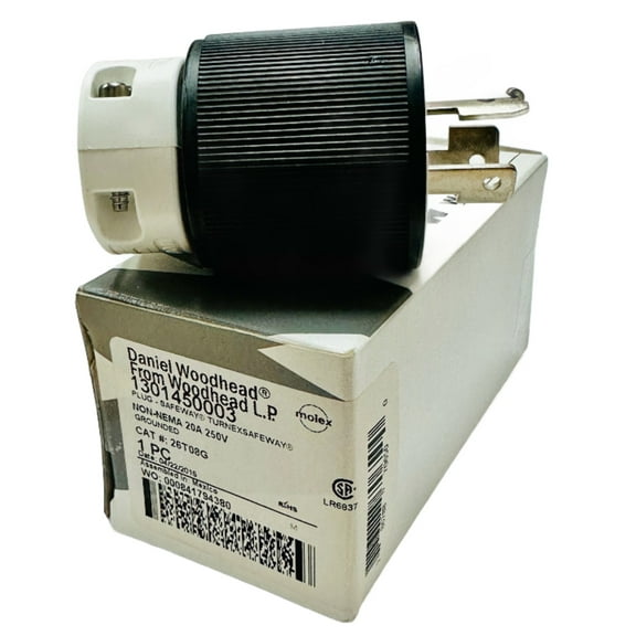 1301450003 Connector Power Plug, Male Blades NON-NEMA (3P3W) Free Hanging (In-Line), 26T08G