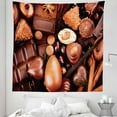 thumbnail image 1 of Food Tapestry, Chocolate Sweets Aerial View Cream Dark and Milk Pralines Delicious, Fabric Wall Hanging Decor for Bedroom Living Room Dorm, 5 Sizes, Cinnamon Brown and Ivory, by Ambesonne, 1 of 1