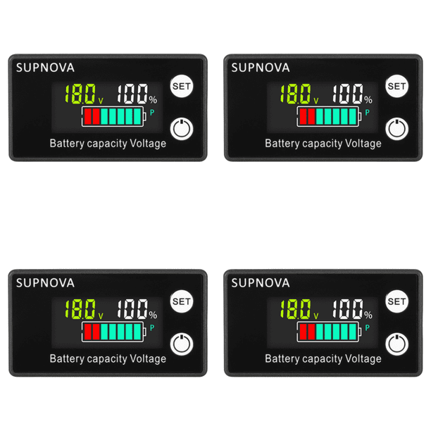 Indicador capacidad la batería DC 8-100V LCD Medidor voltaje digital (luz fondo color)