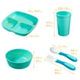thumbnail image 2 of ECR4Kids My First Meal Pal Combo Set, Children's Tableware, Aqua, 15-Piece, 2 of 9