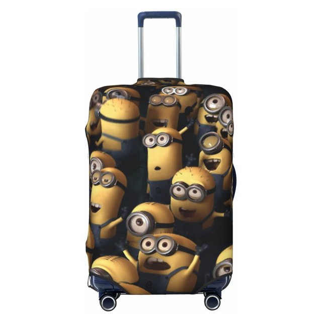 Cute Anime Cartoon Minions Travel Suitcase Protective Cover Trunk Case Washable Elastic Luggage Cover Fits Small Suitcase Protector Baggage With Concealed Zipper Gifts