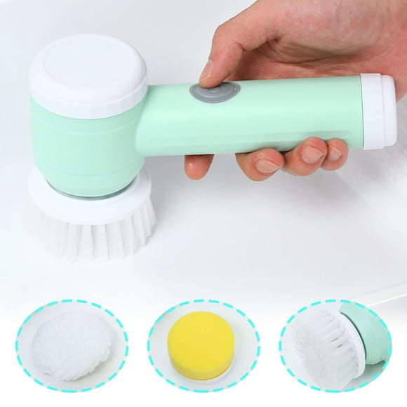 Suncoda Massage Machine, Scrubbers Rechargeable Cleaning Tools, Cleaning Brush with 3 Brush Heads, Scrubbers Suitable for Bathroom Wall Kitchen