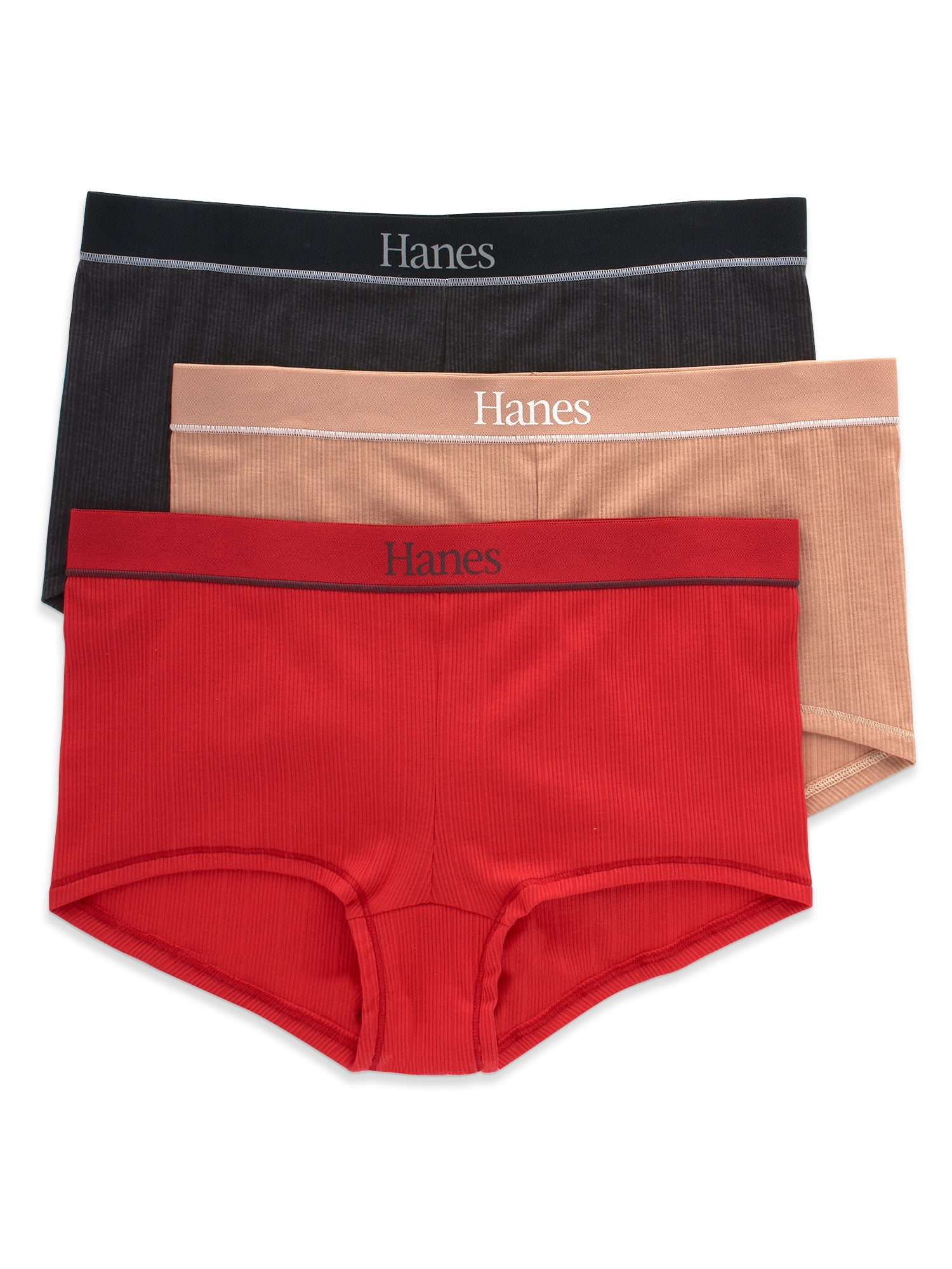 Hanes Originals Women's Boyshorts Underwear, Soft & Stretchy Ribbed
