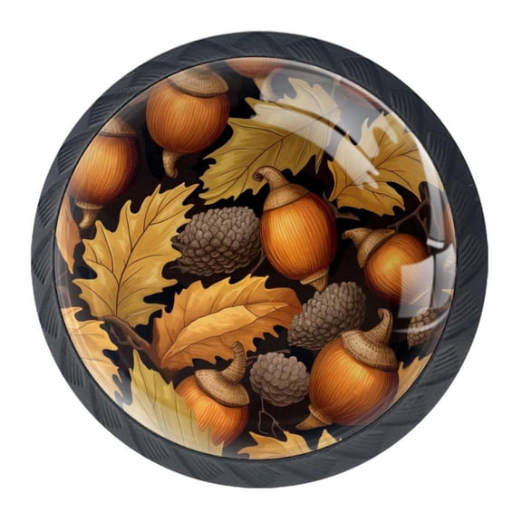 4 Pcs Acorns Knobs for Kitchen Cabinet Cupboard Dresser Bookcase Drawer Pulls Handles Round Home Decor
