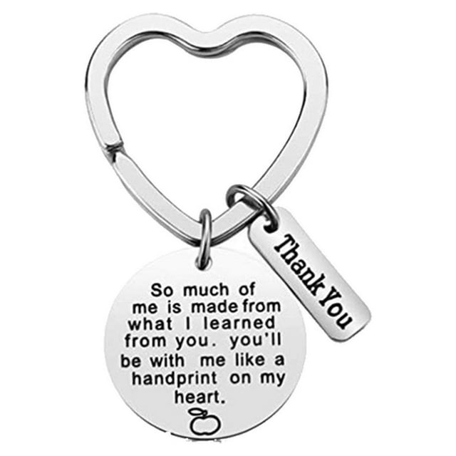 EGNMCR Keychains Teacher Keychain Graduation Gifts 2021 Heart Teacher Appreciation Gift A Keychain