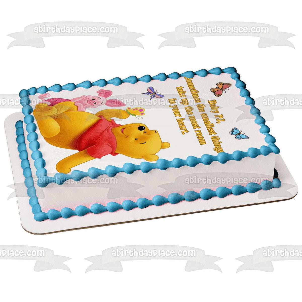 Edible sugar Winnie the Pooh personalised cake topper name set for birthday  cake handmade