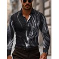 thumbnail image 1 of Camisa de solapa con botones, traje informal de moda, serie de camisetas para hombre, camisa de manga larga con estampado de cadena en HD para baile de graduación para hombre, 1 of 6