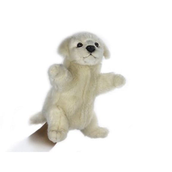 Handcrafted Cuddlers Set of 3 Handcrafted White Puppy Hand Puppet Stuffed Animals 9.25"