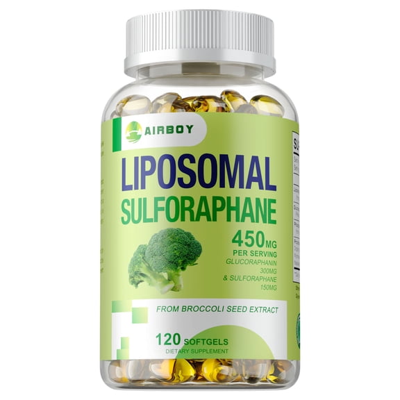 Liposomal Sulforaphane Softgels 450mg - Antioxidant Support, Brain Health, Immune Support - High Absorption - 120 Softgels