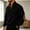 Black, variant on Men's Waffle Knit Stand Collar Pullover With Elbow Patches Long Sleeve Casual Shirt Top For Fall Winter