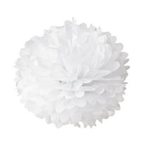 KALLORY 10Pcs White Tissue Paper Pom Poms for Wedding Reception and Party Decorations