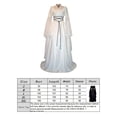 thumbnail image 3 of Qarigey Vestido maxi con cinturón de fiesta de manga larga y cuello para mujer Disfraz de Halloween Cosplay Vestidos blanco XXL, 3 of 4