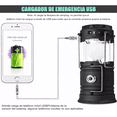 thumbnail image 2 of Lampara De Campismo Solar Recargable Multiple Power Bank negro, 2 of 5