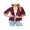 Red, variant on Youweixiong Women Casual Lace Sheer Shrug Crochet Cardigans Half Sleeve Open Front Cover Up Stripe Jacket Sweater