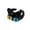Black, variant on Open Ring Lovely Cartoon Adjustable Wear-Resistant Geometric Dress Up Hypoallergenic Cat Eyes Open Couple Ring Jewelry Accessories,Black