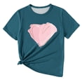 thumbnail image 6 of Hienoo Toddler Girls T-Shirt Heart Print Short Sleeve T Shirt Casual Sports Tee Shirt, 6 of 6