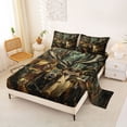 thumbnail image 2 of Castle Fairy Wildlife Deer Bed Sheets 4-Piece for Teens,Woodland Animal Tree Leaves Full Size Sheets,Brown Orange Gray,1 Fitted Sheet, 1 Flat Sheet and 2 Pillowcases, 2 of 6