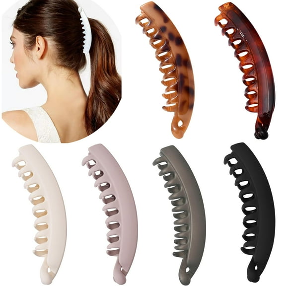 6 Pieces Banana Hair Clips,5 Inch Large Banana Clip for Thin Fine Thick hair,Non Slip Banana Claw Clips for Women