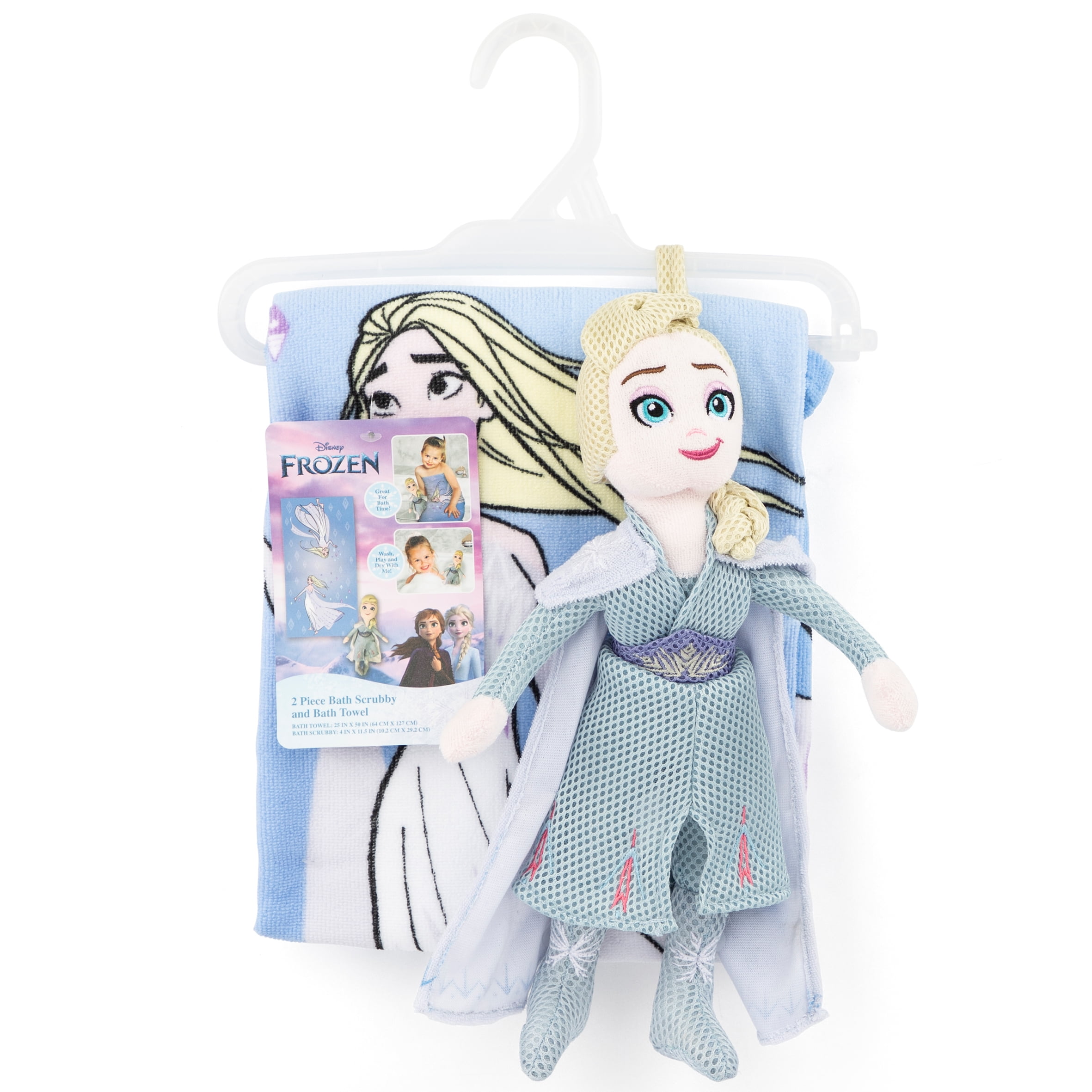 Home Kids Bathroom Disney Frozen Elsa Hooded Towel Poncho Washcloth Cotton Girls 