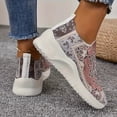 thumbnail image 3 of Women‘s Mandala Print Casual Sneakers Soft Sole Platform Slip On Walking Shoes Low-top Breathable Shoes, 3 of 5