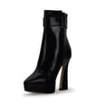 thumbnail image 3 of Botines Para Mujer De Piel Con Tacón En Charol Davenia Mila, 3 of 5