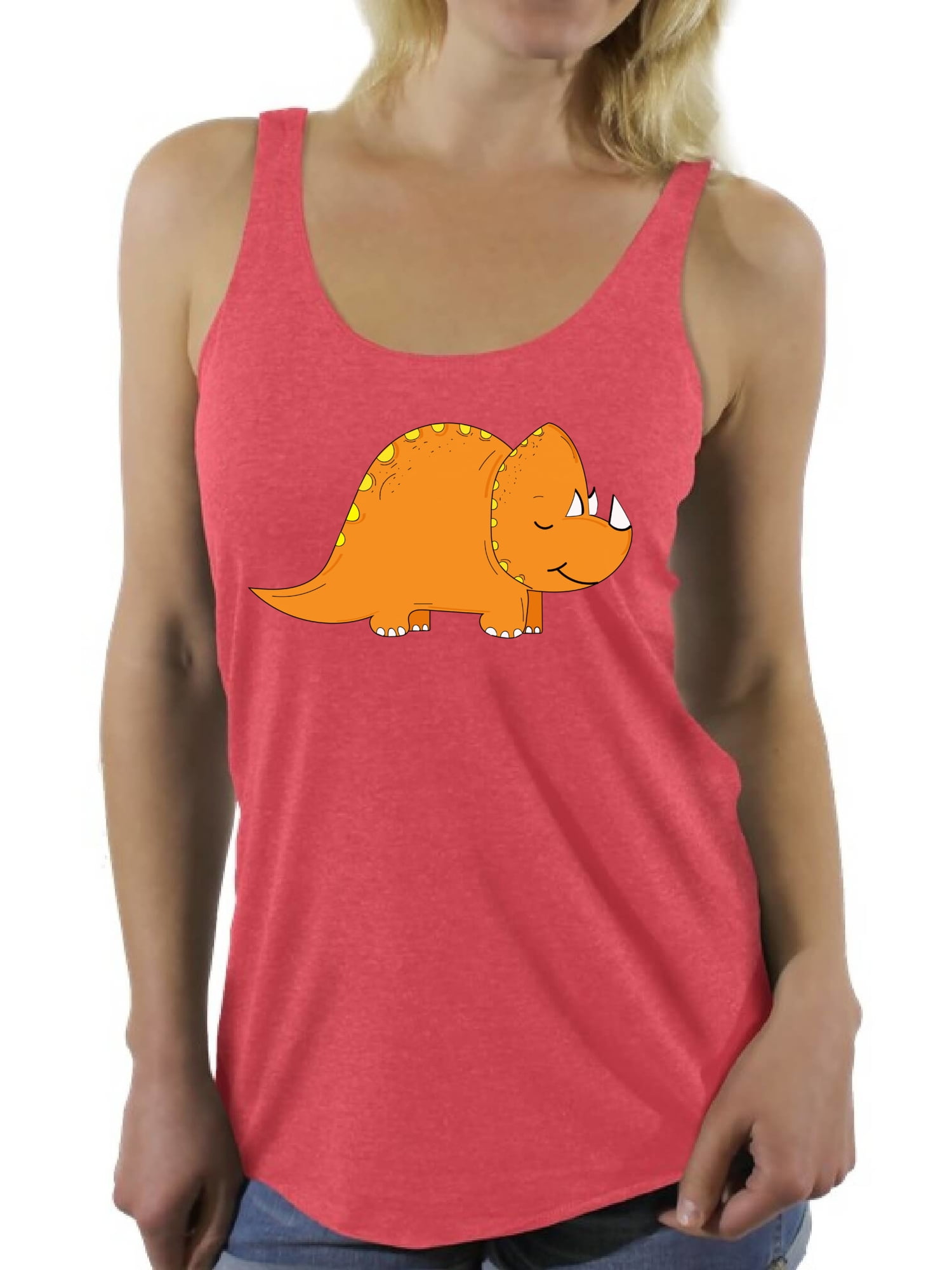 Awkward Styles Triceratops Racerback Tank Top for Her Dinosaur Tanks Triceratops Racerback