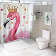 thumbnail image 6 of COMIO Elegant Pink Flamingo King Queen Shower Curtain for Bathroom White, 6 of 6