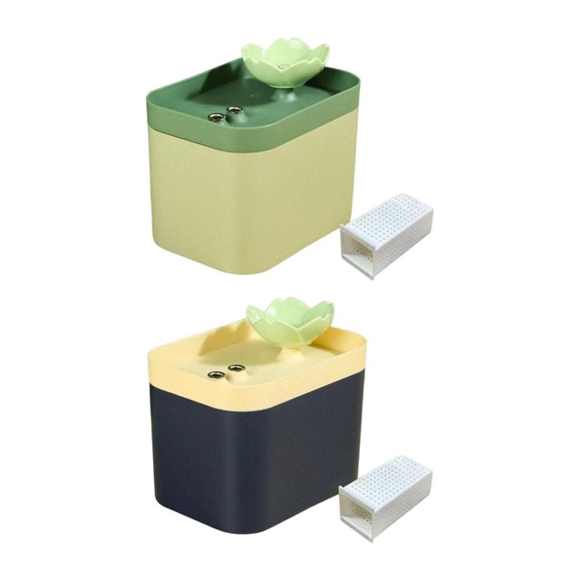 2 dispensadores de fuentes de agua para gatos, suministros de riego para el hogar, , perro, cachorro Negro con Accesorio y Verde con Accesorio jinwen Bebedero para gatos