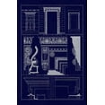 thumbnail image 2 of Buhlmann, J. 13x18 Gold Ornate Wood Framed with Double Matting Museum Art Print Titled - Doorways and Windows (Blueprint), 2 of 4