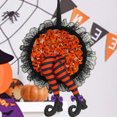 thumbnail image 4 of Corona de bruja para Halloweencorona de pared para puerta delantera con encaje de piernas de bruja (naranja) Ndcxsfigh Para estrenar, 4 of 9