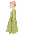 thumbnail image 4 of Girls Dress Green White Collar Daily School Uniform Cozy Cotton Casual 7 Years, 4 of 7