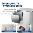 thumbnail image 2 of Dual Compartment Kitchen Trash Can 16 Gallon (60L) – Stainless Steel – Soft-Close Lids, Pedals, Removable Plastic Buckets – Ideal for Recycling & Waste Separation – Indoor Bin – Stainless Steel Color, 2 of 8