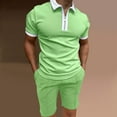 thumbnail image 3 of Vedolay Sets For Men Men's Summer Shorts Set Casual Outfits Loose Fit Shirt + Shorts Suits,Green M, 3 of 4