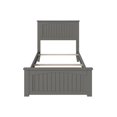thumbnail image 3 of Leo & Lacey Lit Plateforme Simple TG en Bois Massif avec Station de Recharge USB, Gris, 3 of 6