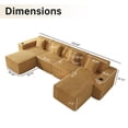 thumbnail image 3 of SOULART 133.84" boneless sectional couch,U shaped modular sectional sofa, cloud couches for living room, No Assembly Required, Brown, 3 of 15