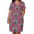 thumbnail image 3 of Vestido de noche holgado con lentejuelas y cabeza de tigre para mujer traje de manga larga con bolsillos, 3 of 7