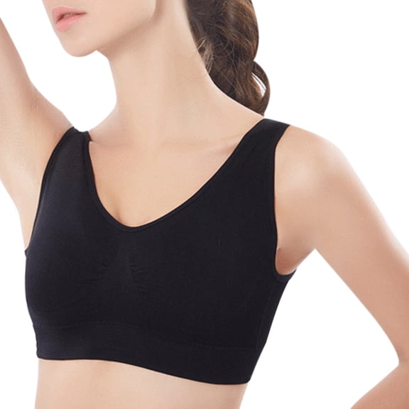 Toystoory Nuevo Sujetador deportivo suave para mujer, chaleco deportivo elástico cómodo para gimnasio y Yoga Uniforme atlético negro SG