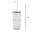 thumbnail image 6 of Better Homes and Gardens 22-Ounce Clear Ribbed Tritan Tumbler with Straw and Acacia Wood Lid, 6 of 7
