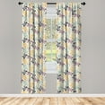 thumbnail image 3 of Ambesonne Butterfly Curtains, Abstract Springtime, Pair of 28"x95", Multicolor, 3 of 5